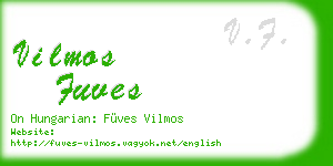 vilmos fuves business card